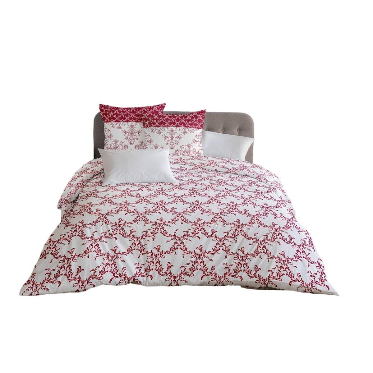 Juego de funda nórdica HOME LINGE PASSION Blanco Burdeos 220 x 240 cm 3 Piezas