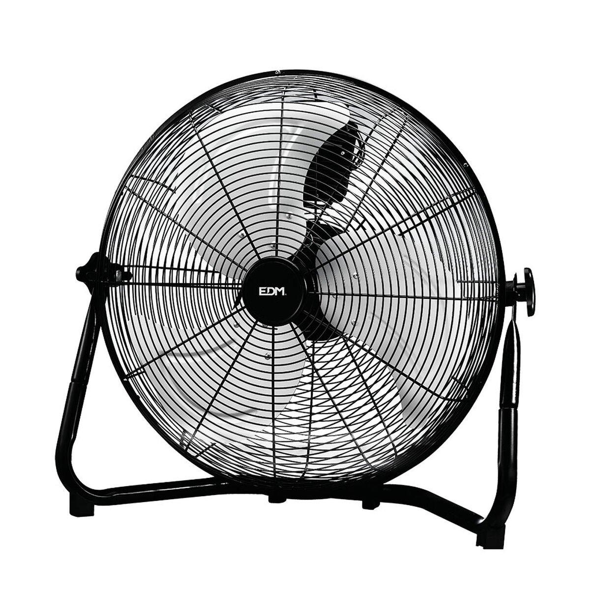 Ventilador de Suelo EDM industrial Ø 50 x 58 cm Negro 130 W