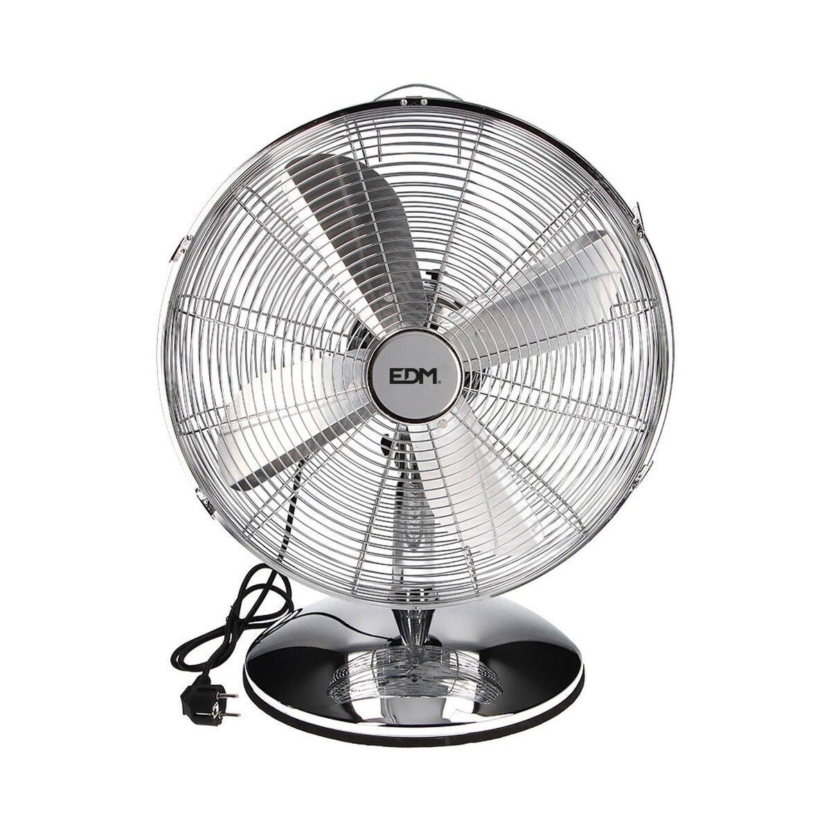 Ventilador de Sobremesa EDM Plateado 60 W Ø 40 x 55 cm