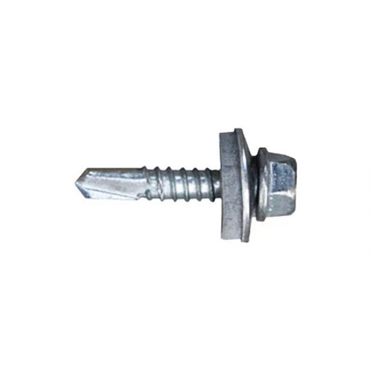Caja de tornillos CELO 7301 Zincado Ø 4,8 x 19 mm Con Arandela Hexagonal Broca (1000 Unidades)