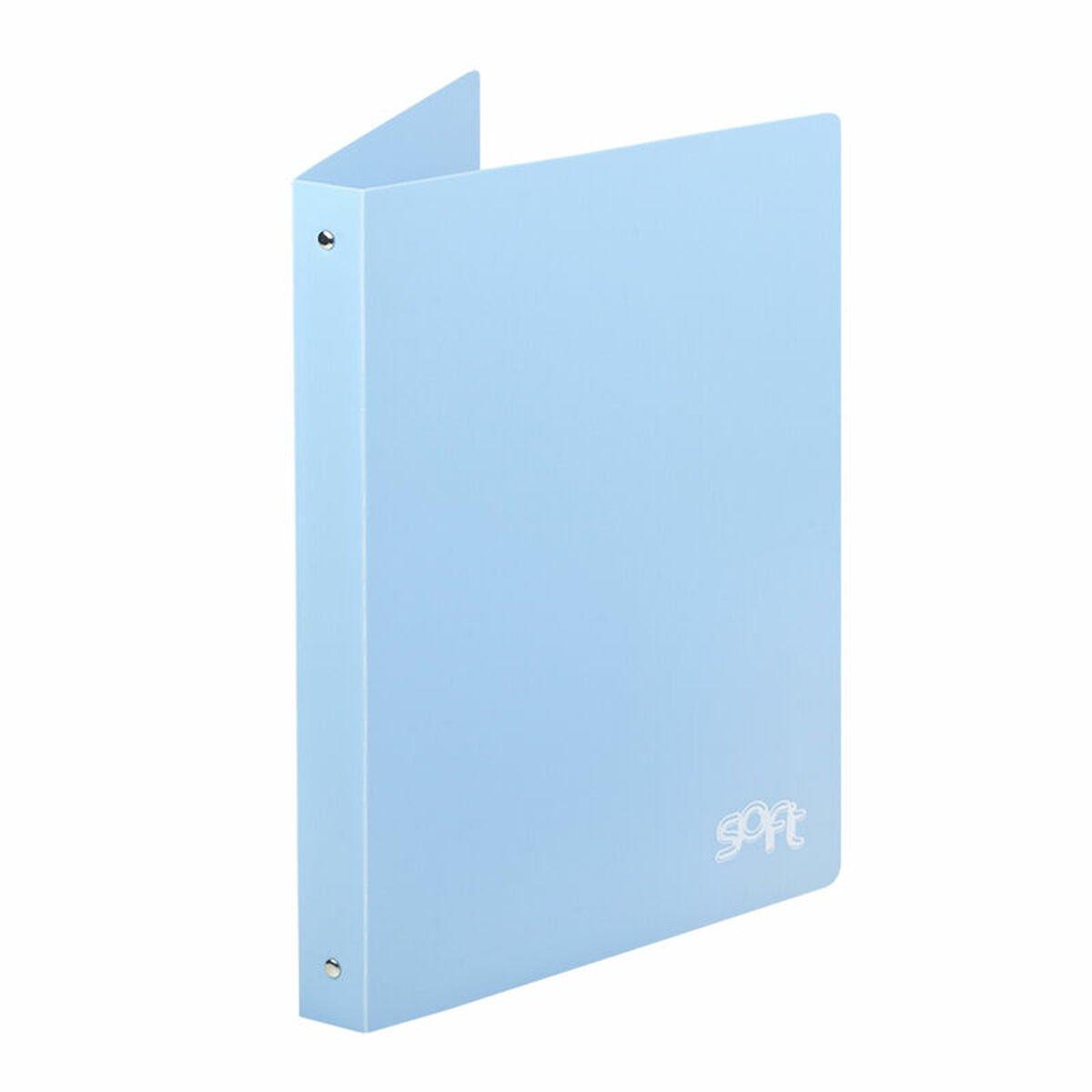 Carpeta de anillas Carchivo Azul Pastel Folio 32 x 27 x 3 cm 5 Piezas
