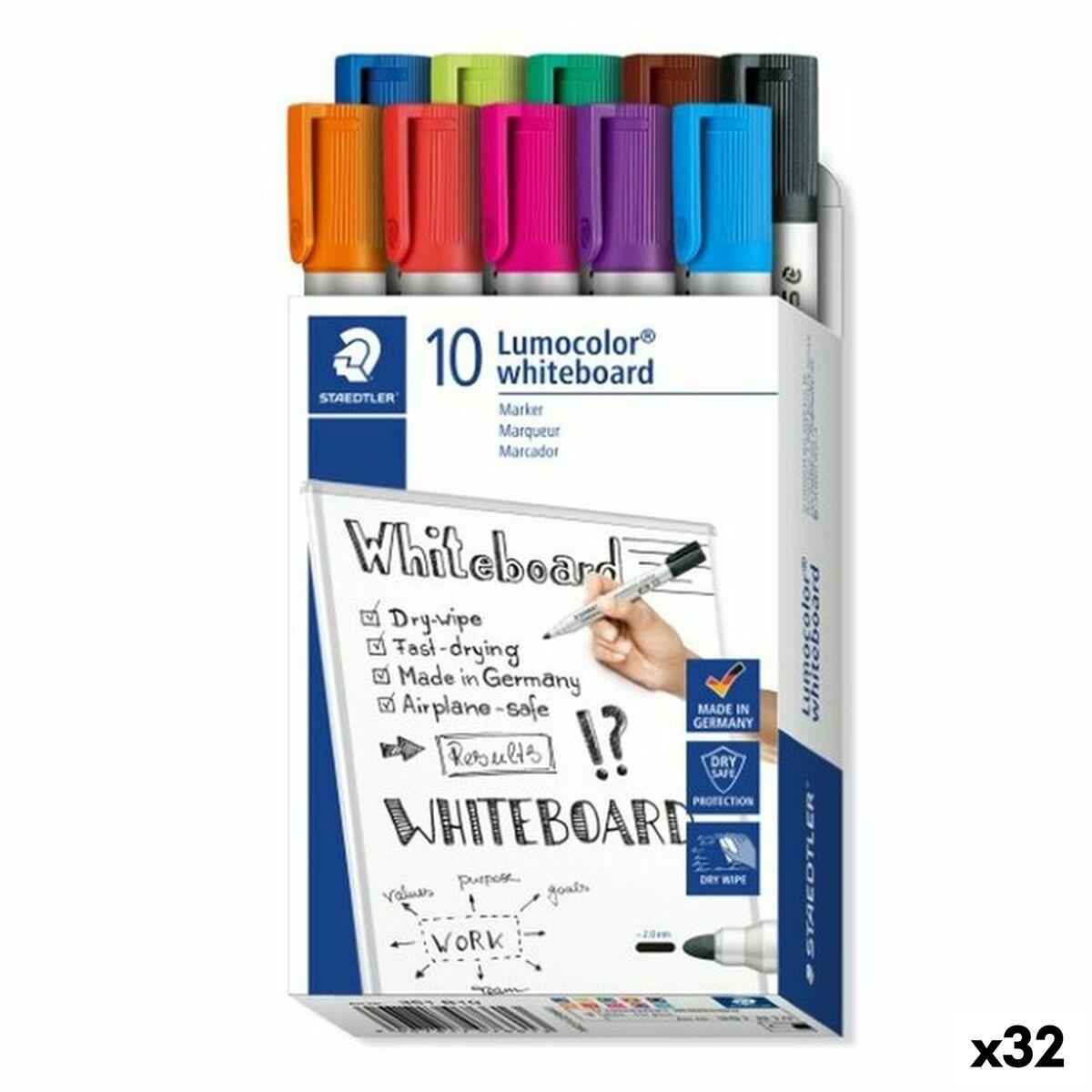 Set de Rotuladores Staedtler Lumocolor Multicolor Pizarra blanca 10 Piezas (32 unidades)