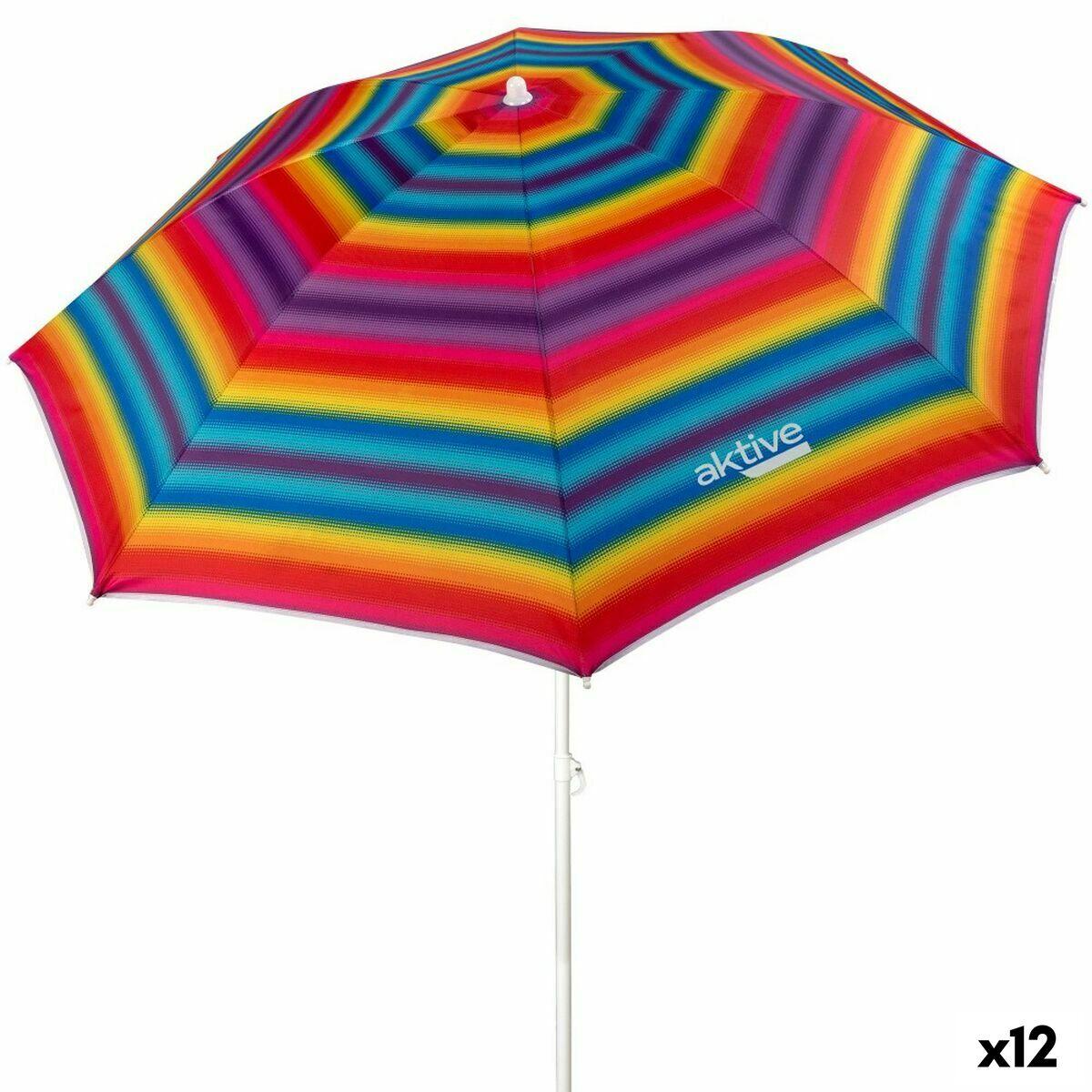 Sombrilla Aktive Multicolor 180 x 185 x 180 cm (12 Unidades)
