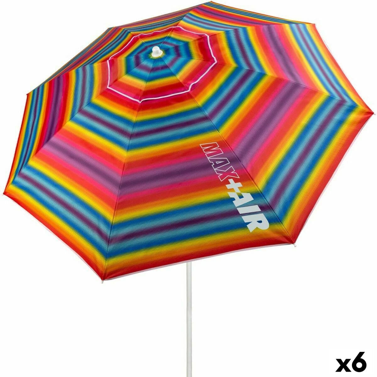 Sombrilla Aktive Multicolor 220 x 207 x 220 cm 220 x 210 x 220 cm (6 Unidades)