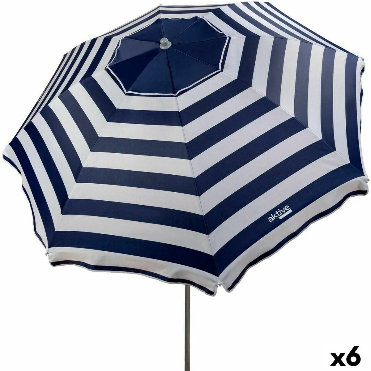 Sombrilla Aktive 220 x 209 x 220 cm 220 x 215 x 220 cm 220 x 213 x 220 cm (6 Unidades)