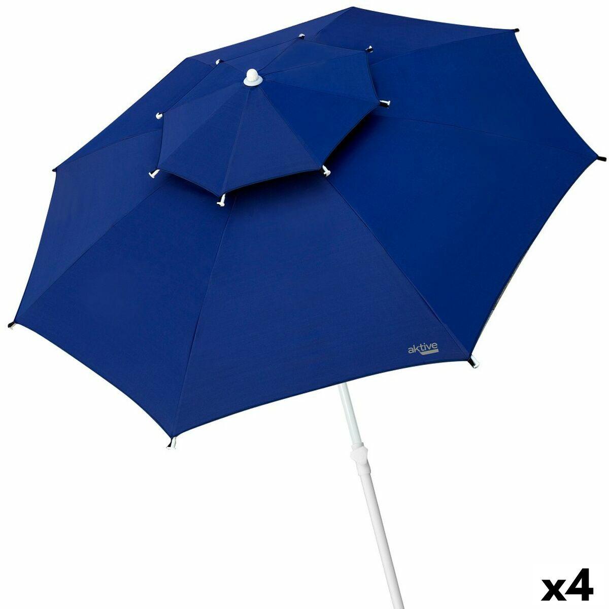 Sombrilla Aktive Azul 280 x 260 x 280 cm 280 x 240 x 280 cm (4 Unidades)