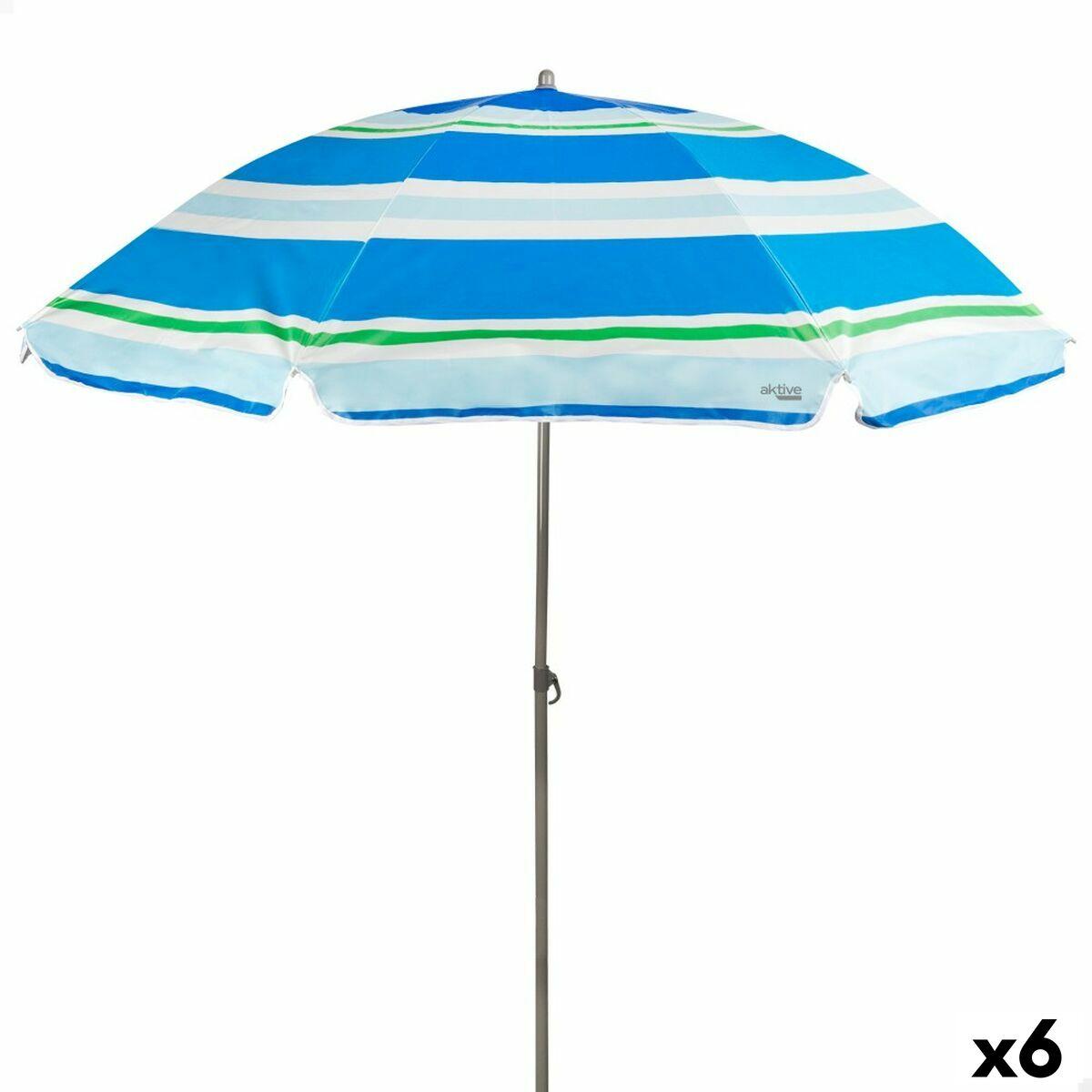 Sombrilla Aktive Azul Rojo Ø 200 cm 200 x 196 x 200 cm UV50 (6 Unidades)