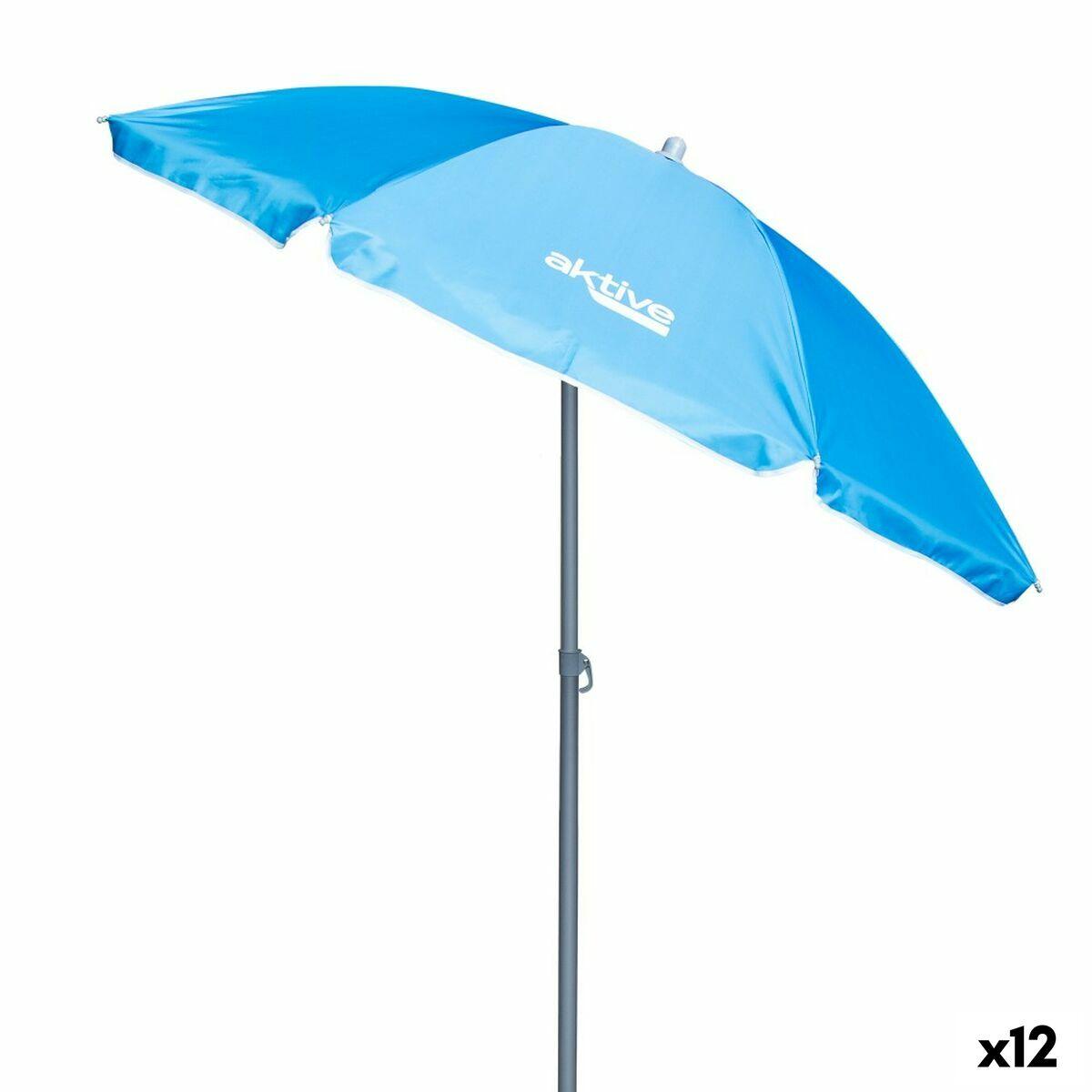 Sombrilla Aktive Azul Ø 180 cm 180 x 187,5 x 180 cm 180 x 190 x 180 cm UV50 (12 Unidades)