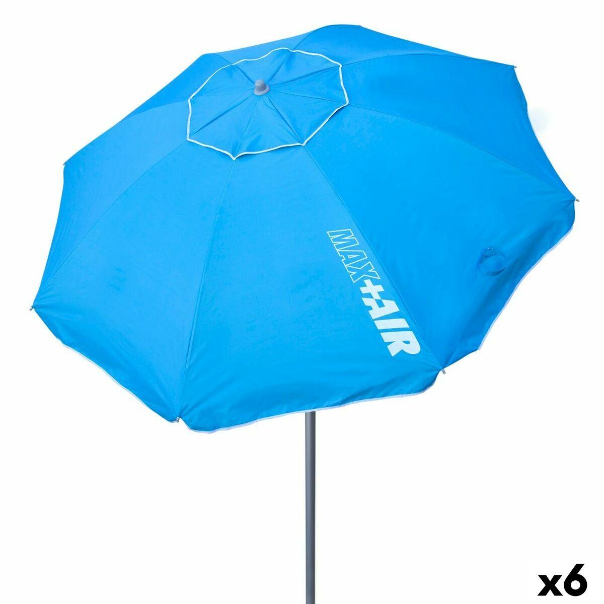 Sombrilla Aktive Azul Ø 200 cm 200 x 200 x 200 cm 200 x 198,5 x 200 cm UV50 (6 Unidades)