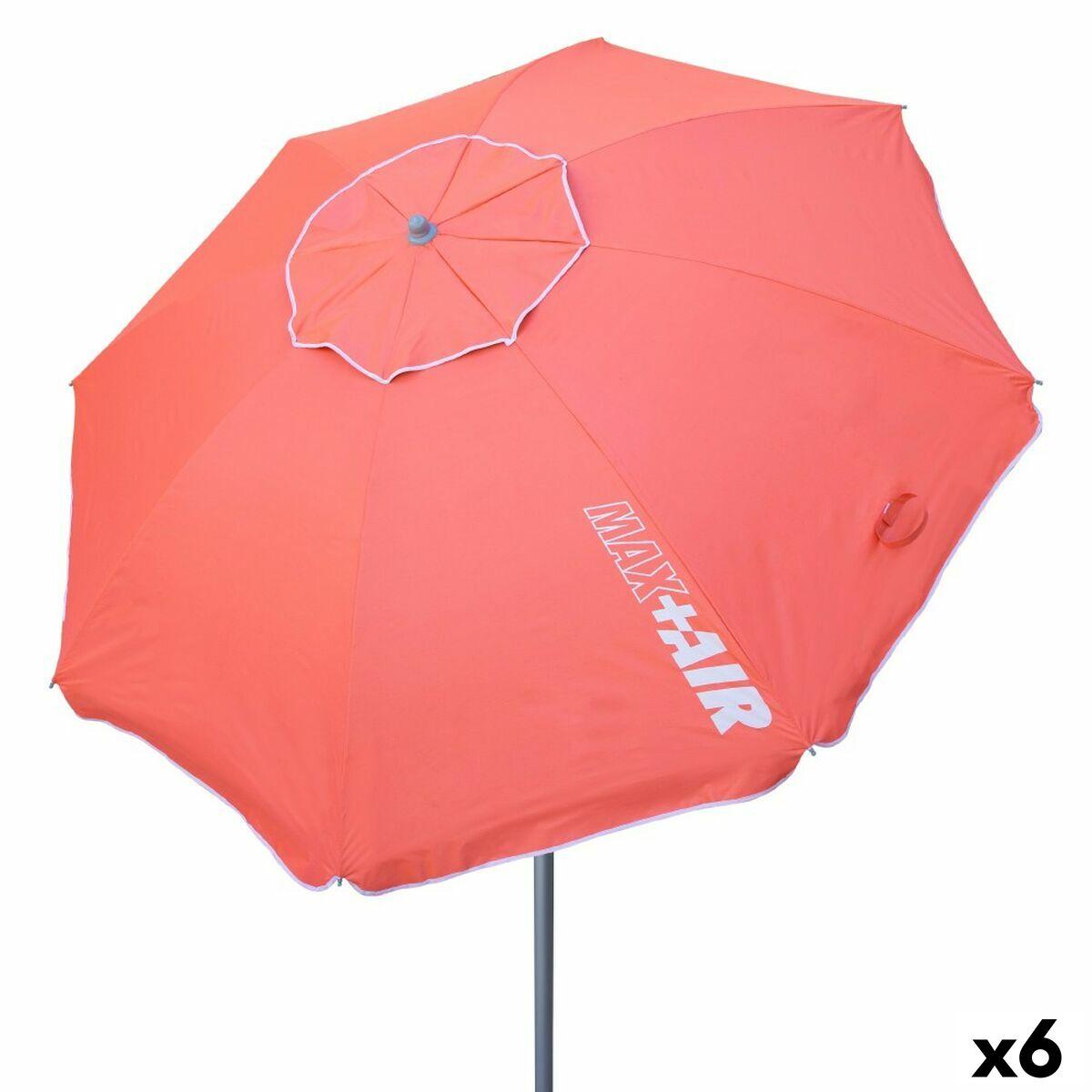 Sombrilla Aktive Coral Ø 200 cm 200 x 200 x 200 cm 200 x 198 x 200 cm UV50 (6 Unidades)