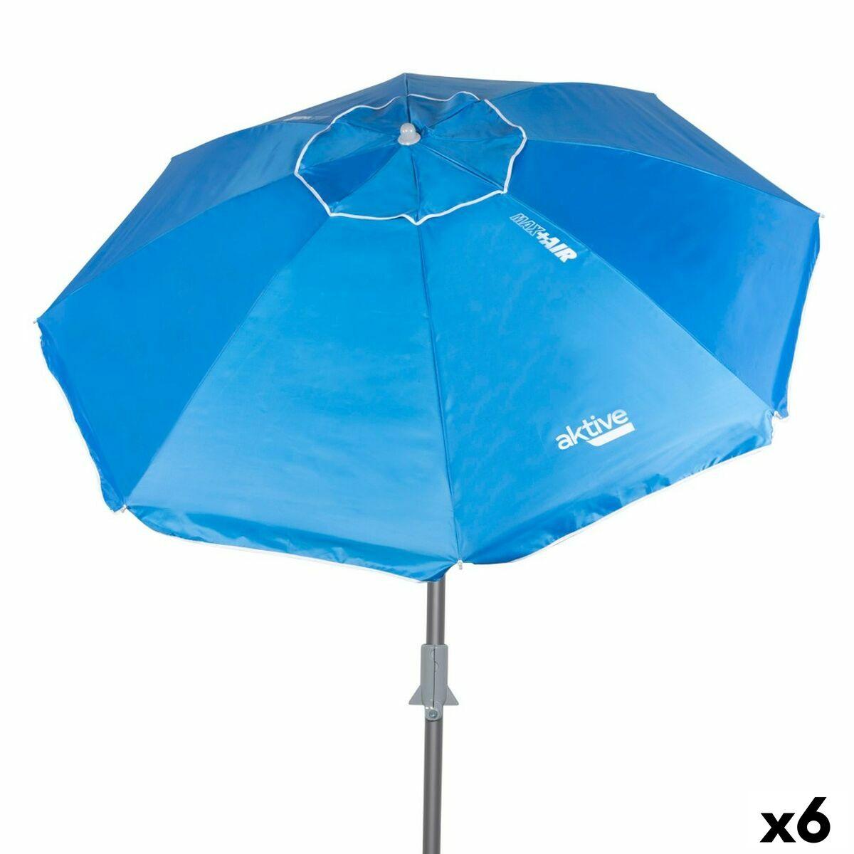 Sombrilla Aktive Azul 200 x 205 x 200 cm (6 Unidades)