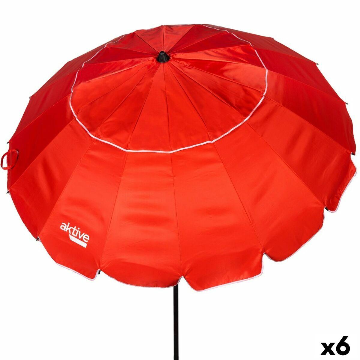 Sombrilla Aktive Rojo 240 x 235 x 240 cm (6 Unidades)