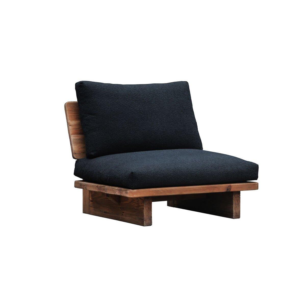 Sillón Home ESPRIT Negro Natural 95 x 88 x 75 cm