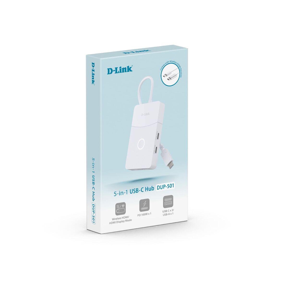 Hub USB D-Link DUP-501 Blanco
