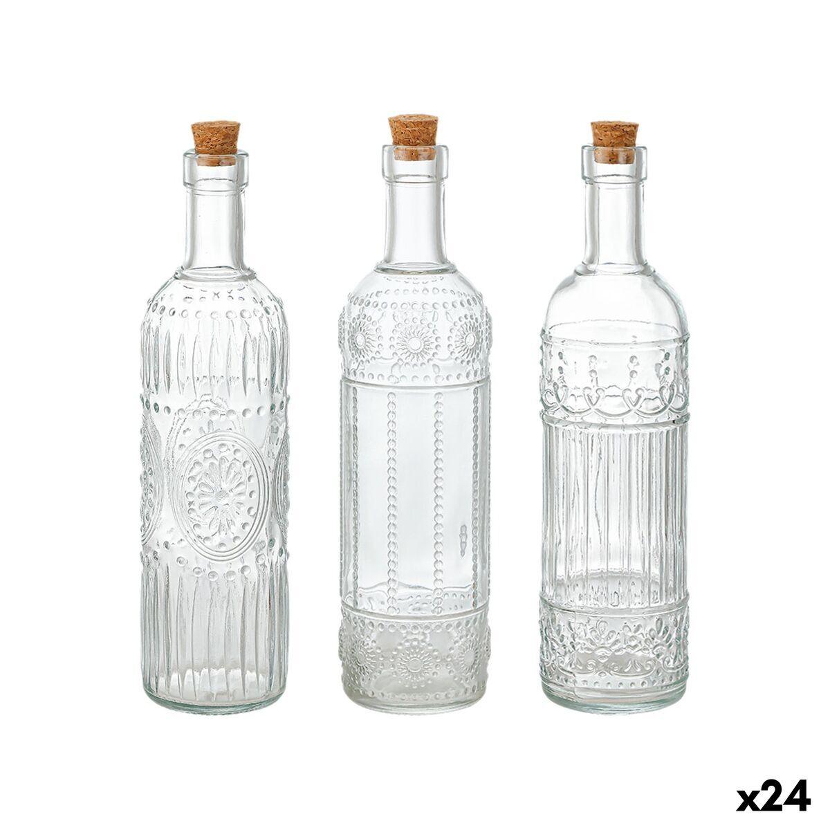 Botella de Cristal La Mediterránea Transparente Corcho Vidrio 500 ml (24 Unidades)