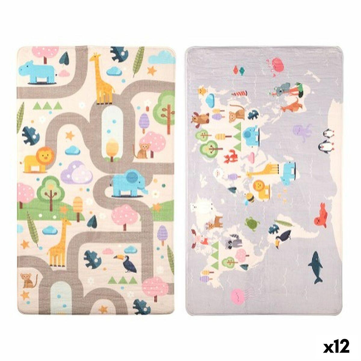 Alfombra Infantil Gift Decor Animales 140 x 0,6 x 80 cm Multicolor (12 Unidades)