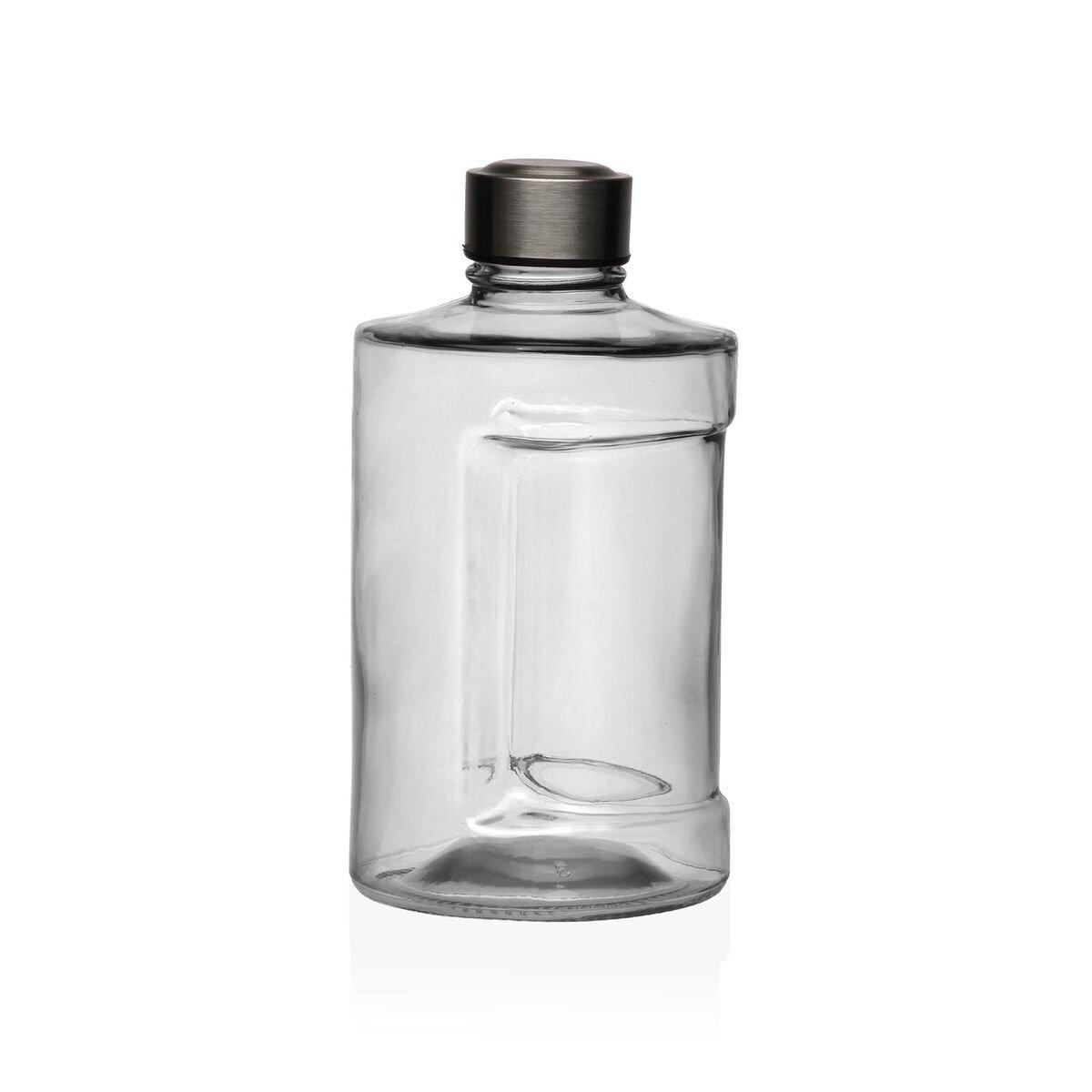 Botella de Agua Versa Transparente Vidrio Aluminio 900 ml 10 x 19 x 10 cm