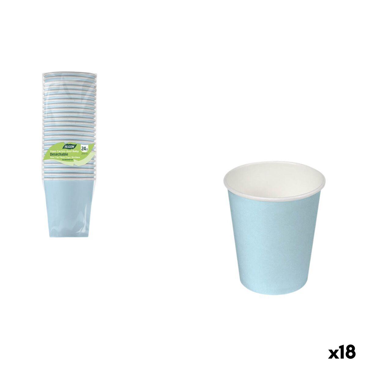 Set de Vasos Algon Azul Cartón 200 ml 24 Piezas (18 Unidades)