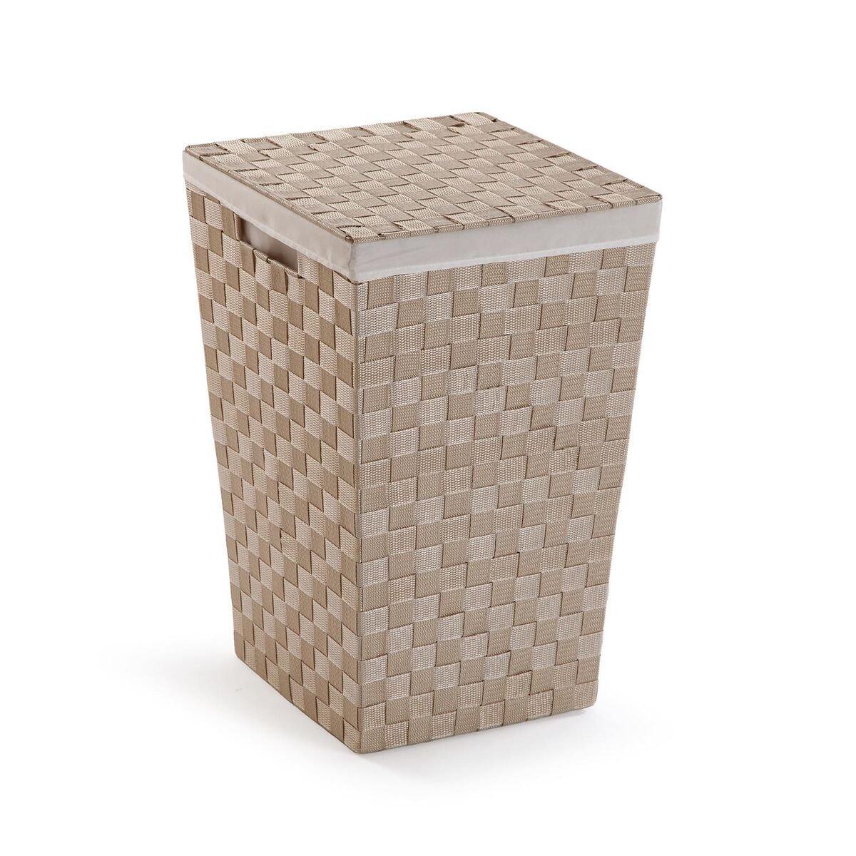Cesto para la Ropa Sucia Versa Beige Poliéster Metal Polipropileno 33 x 52 x 33 cm