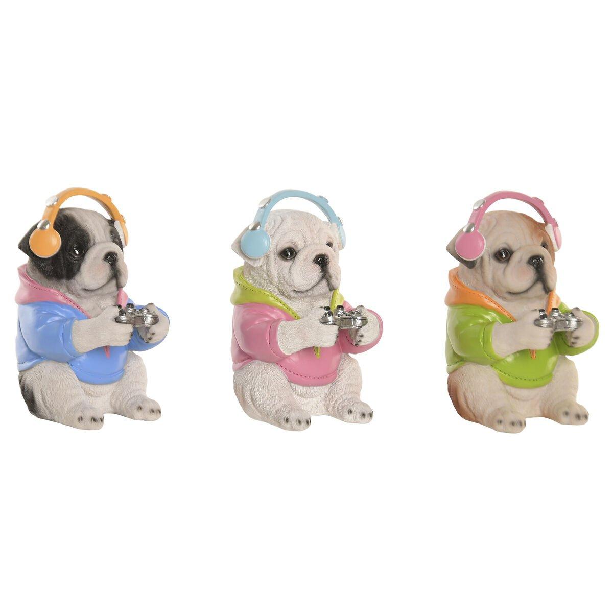 Figura Decorativa Home ESPRIT Multicolor Perro (3 Unidades)