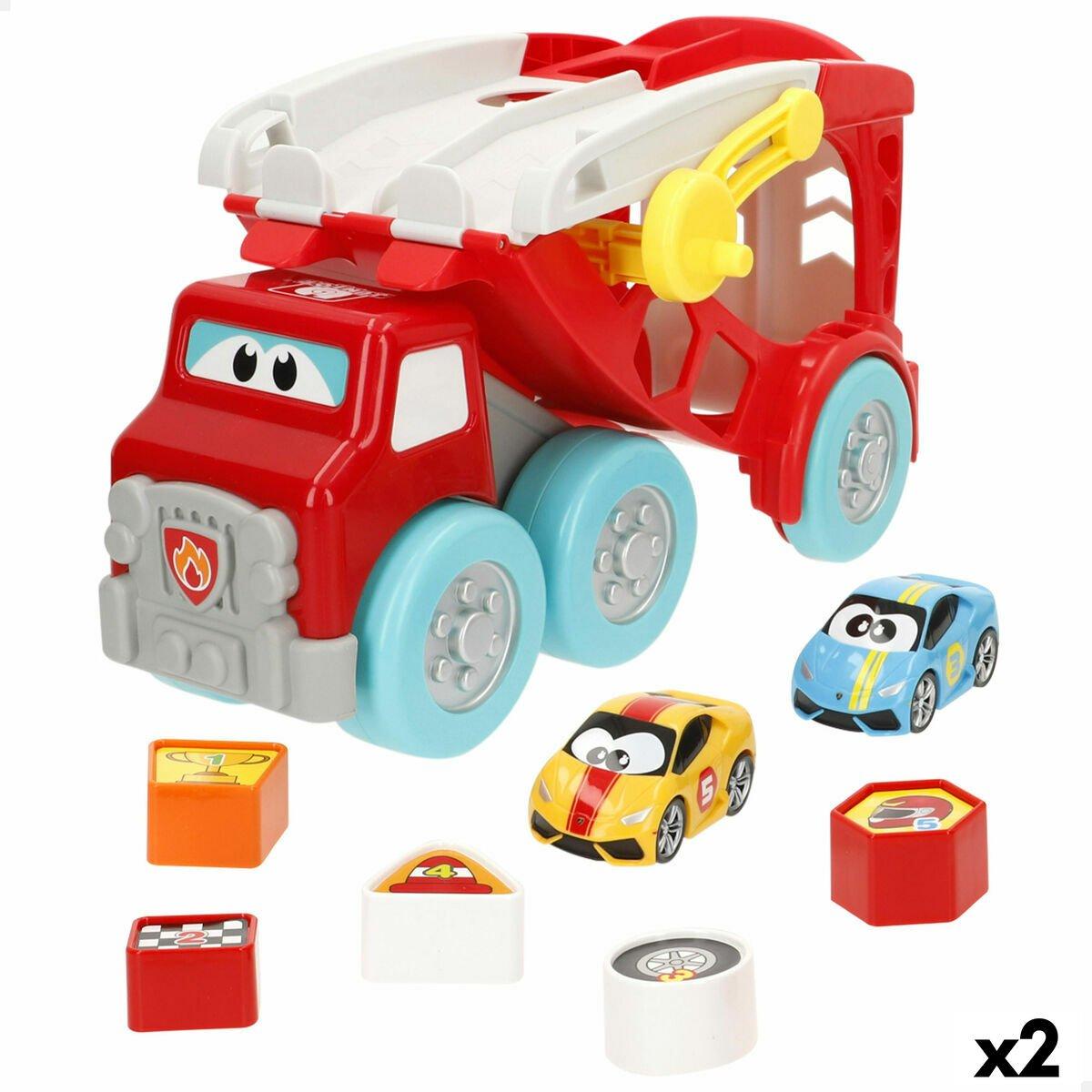 Camión Portavehículos y Coches 32 X 19 X 15 CM 8 Piezas (2 Unidades)