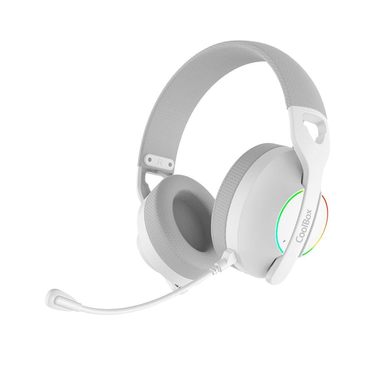 Auriculares con Micrófono Gaming CoolBox COO-AUM-WB01-W Blanco
