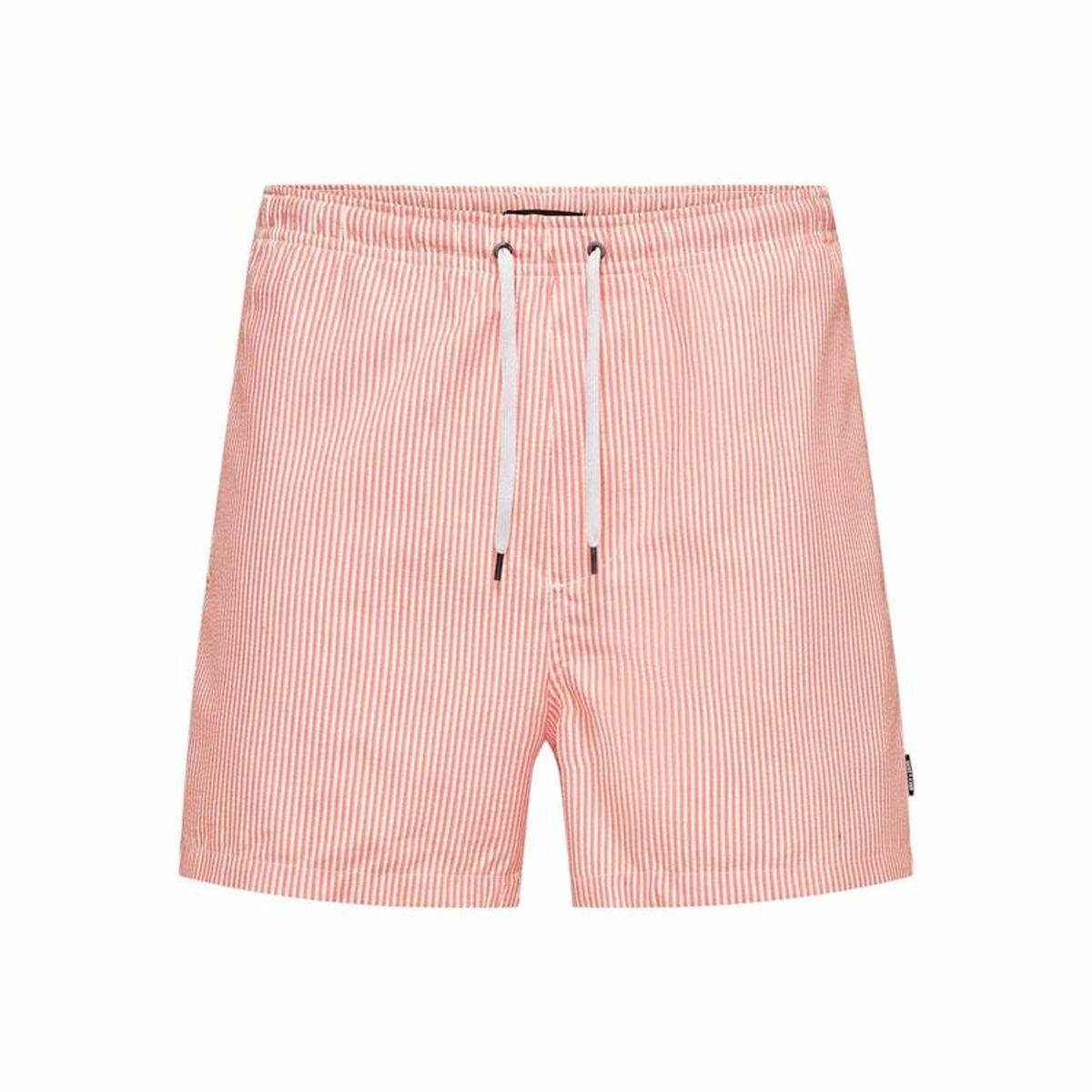 Bañador Hombre Only & Sons Onsted Stripe Seersucker Rosa