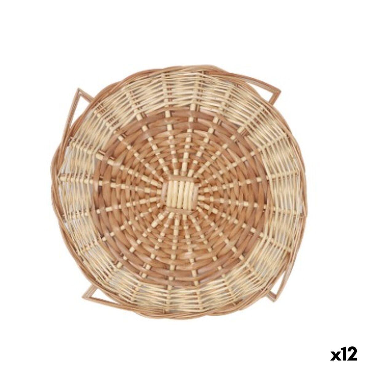 Salvamantel Privilege Marrón Mimbre Ø 35 cm (12 Unidades)