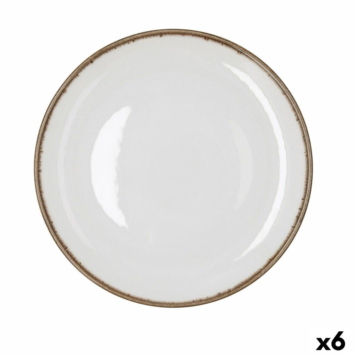 Plato Llano Bidasoa Orion Hydrozero Blanco Cerámica Ø 27 cm (6 Unidades)