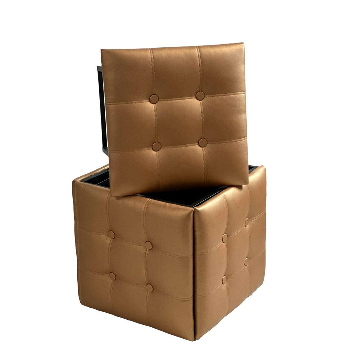 Juego de taburetes GO GIFT Transformer Camel Piel Acero 50 x 50 x 50 cm Puff 5 en 1 5 Unidades