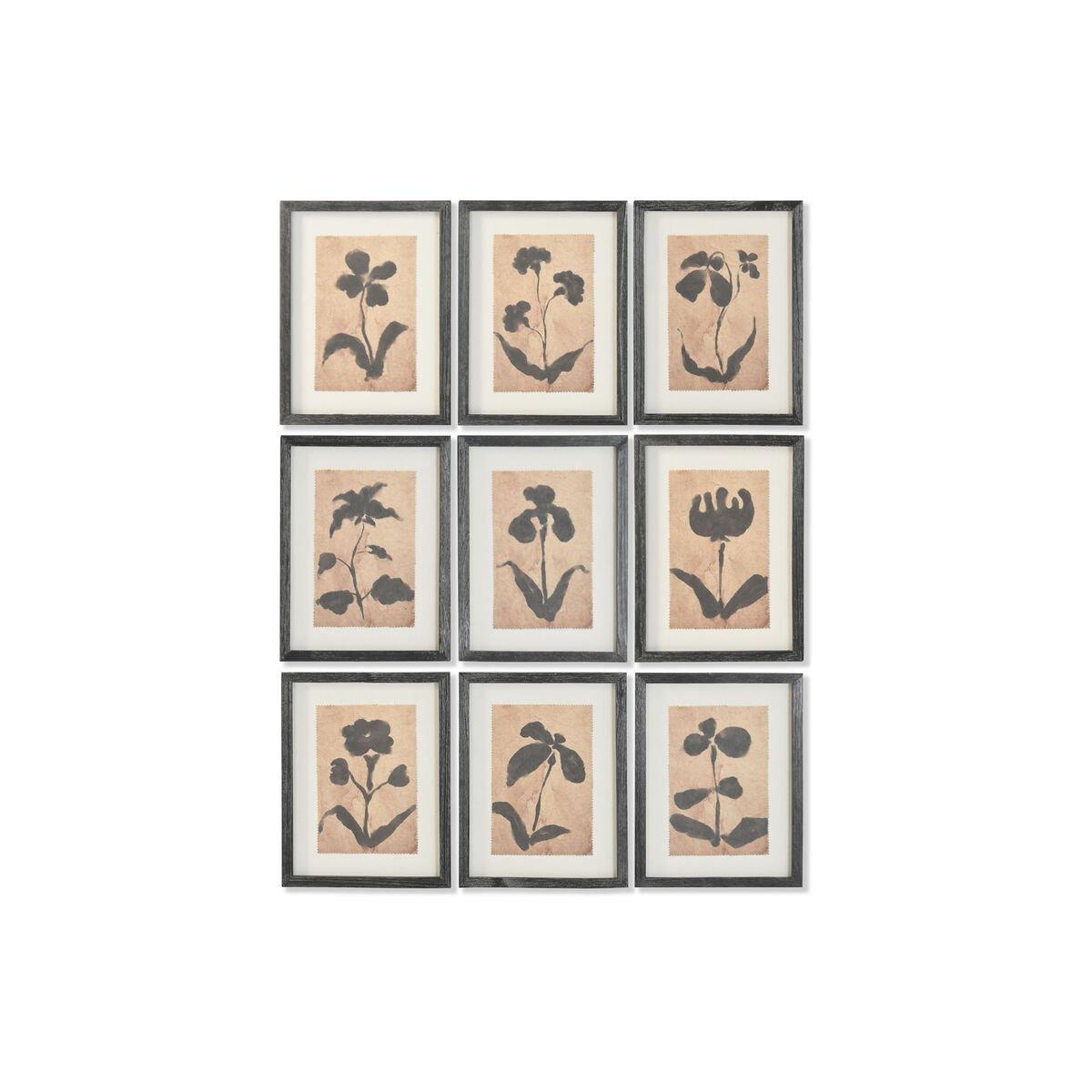 Cuadro Home ESPRIT Cristal Abeto 30 x 2 x 40 cm (9 Unidades)