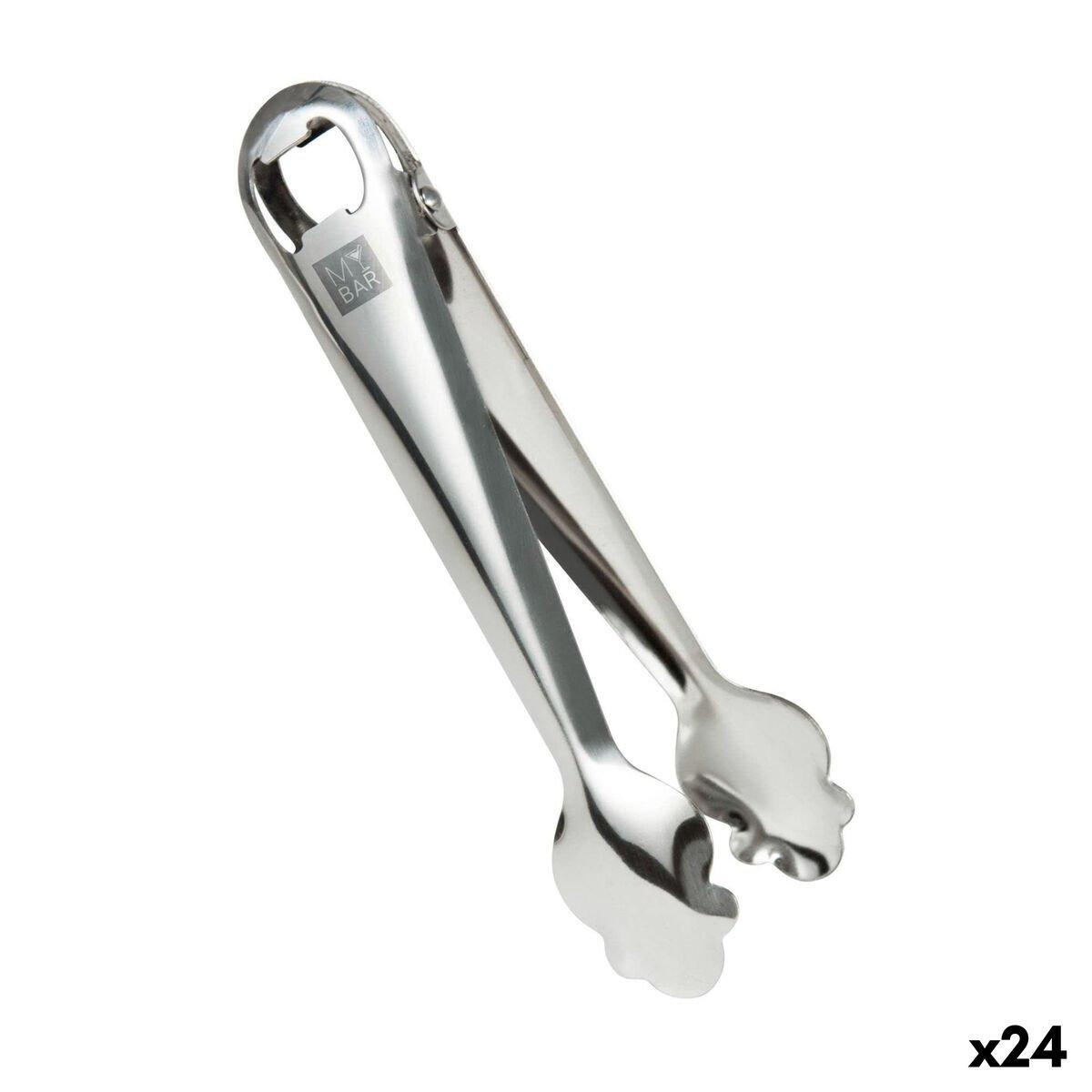 Pinzas para Hielo My Bar Plateado Acero Inoxidable 18,7 x 3,5 x 2 cm (24 Unidades)