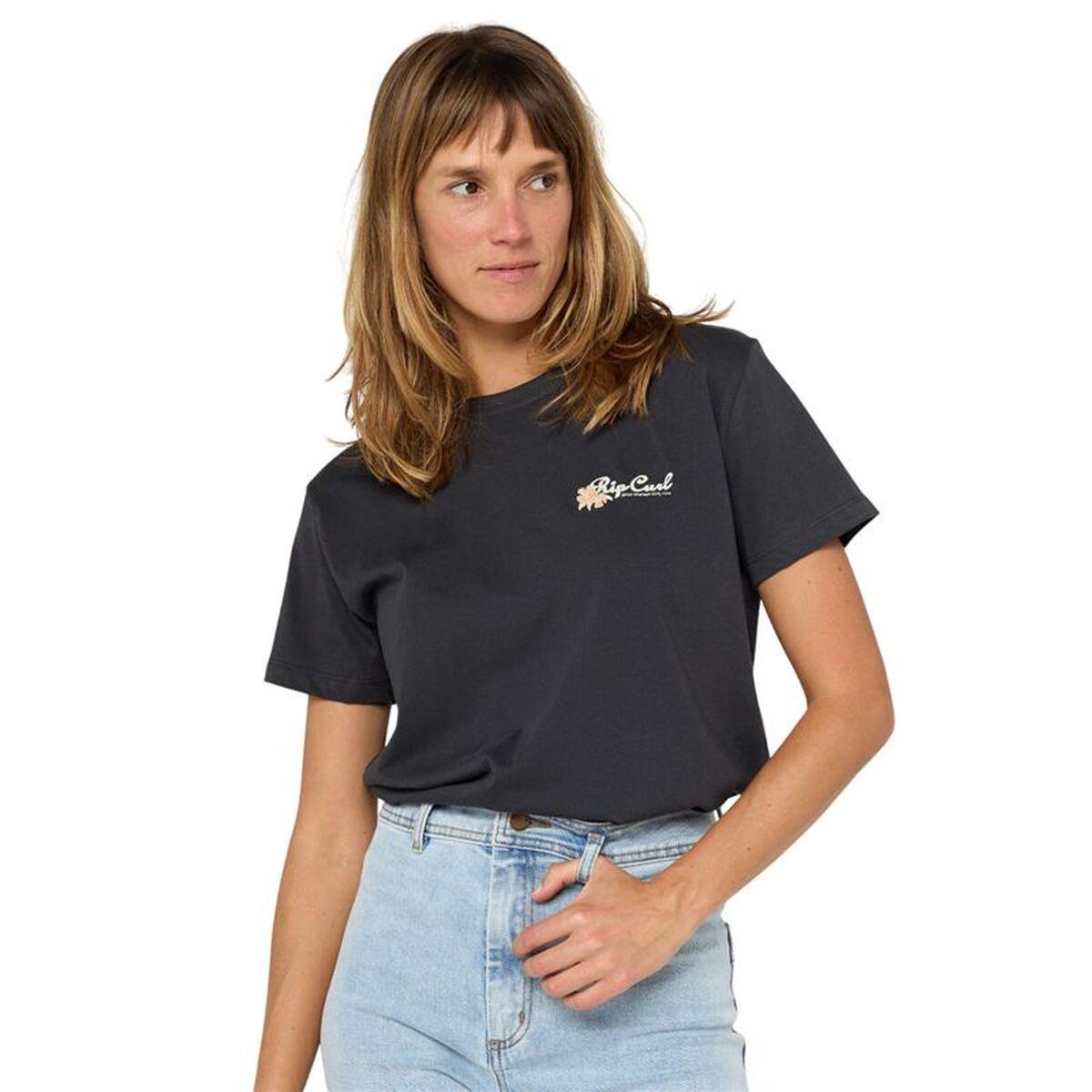 Camiseta de Manga Corta Mujer Rip Curl Waikiki Standard Negro