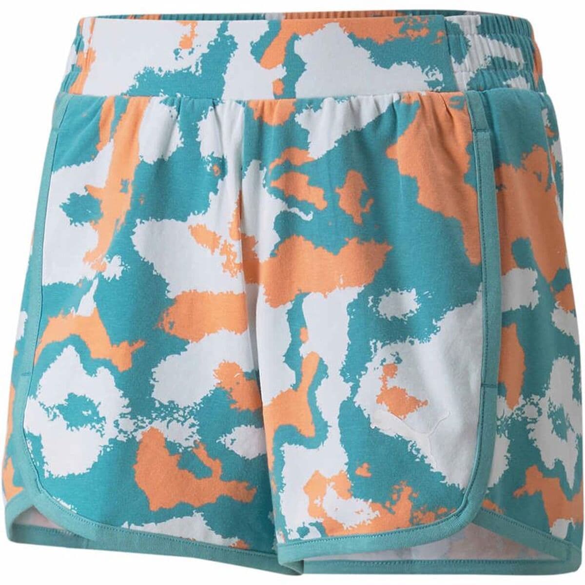 Pantalones Cortos Deportivos para Niños Puma Alpha AOP Girls White Verde