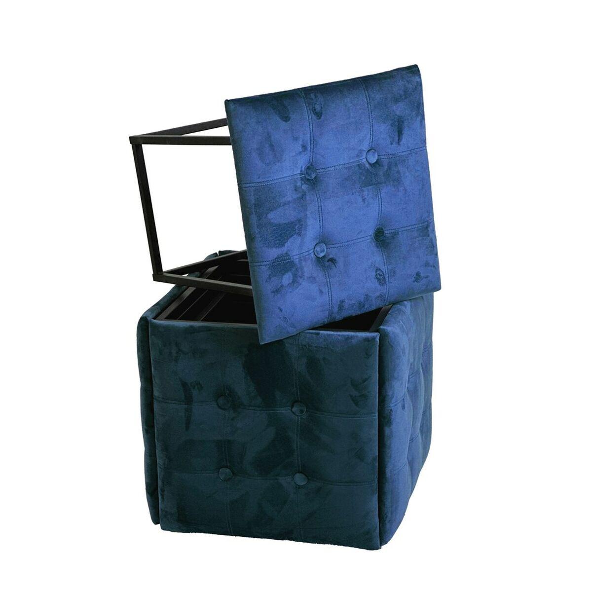 Juego de taburetes GO GIFT Transformer Granate Terciopelo Acero 50 x 50 x 50 cm Puff 5 en 1 5 Unidades