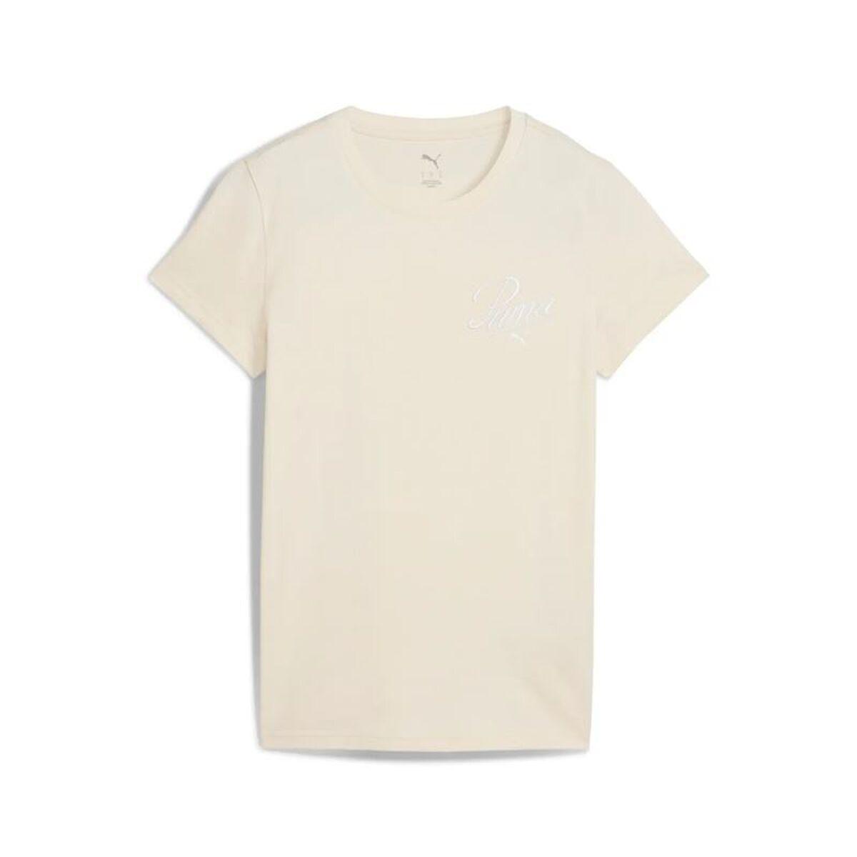 Camiseta de Manga Corta Mujer Puma Essentials Script Beige