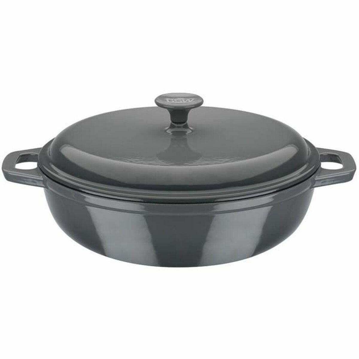 Cacerola Con Tapa GSW Gris 36 x 14 x 36 cm Hierro Fundido Ø 30 cm
