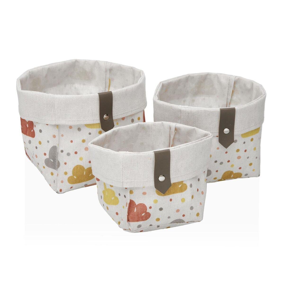Cesta Multiusos Versa Textil 10 x 10 x 10 cm 14 x 14 x 14 cm 12 x 12 x 12 cm