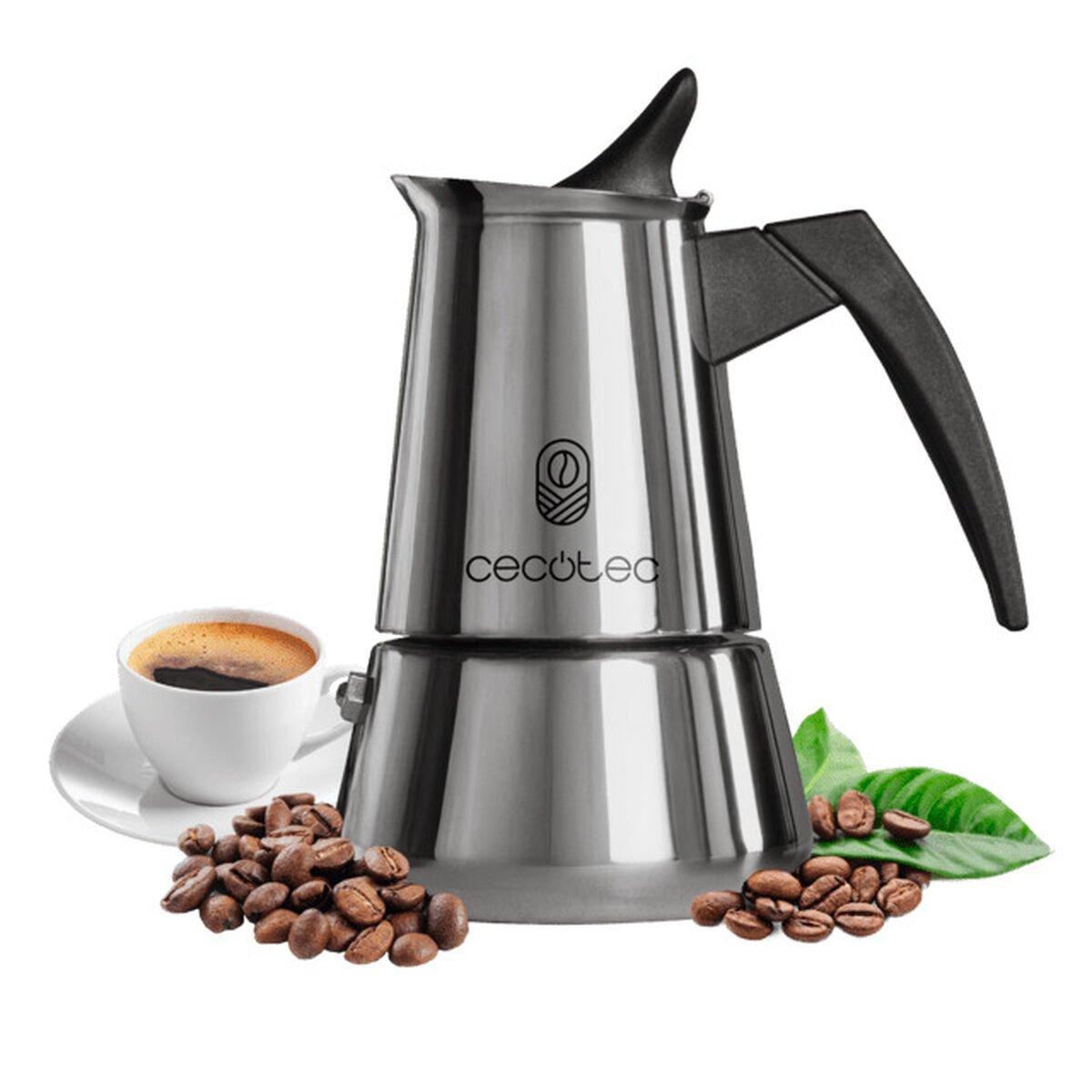 Cecotec Cafetera Italiana Piccolina 900 Acero Inoxidable 10 Tazas Antigoteo Ergonómica