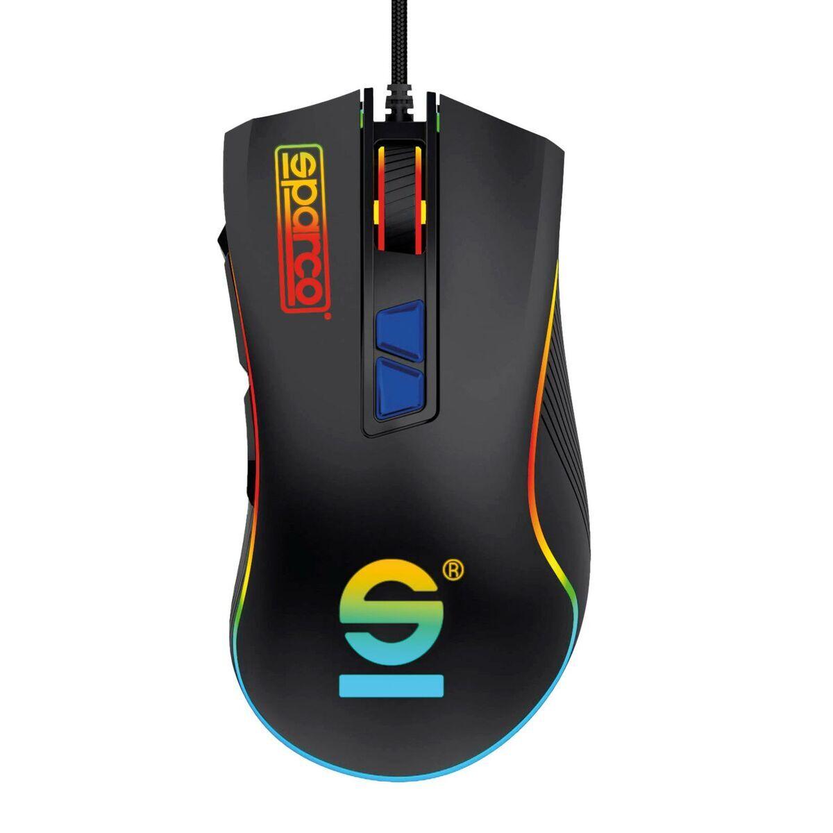 Ratón Sparco SPMOUSEPRO Negro 1,5 m