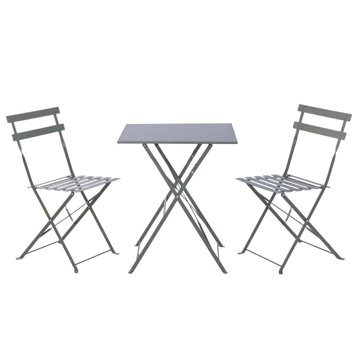 Conjunto de Mesa con 2 Sillas Home ESPRIT Verde 60 x 60 x 71 cm