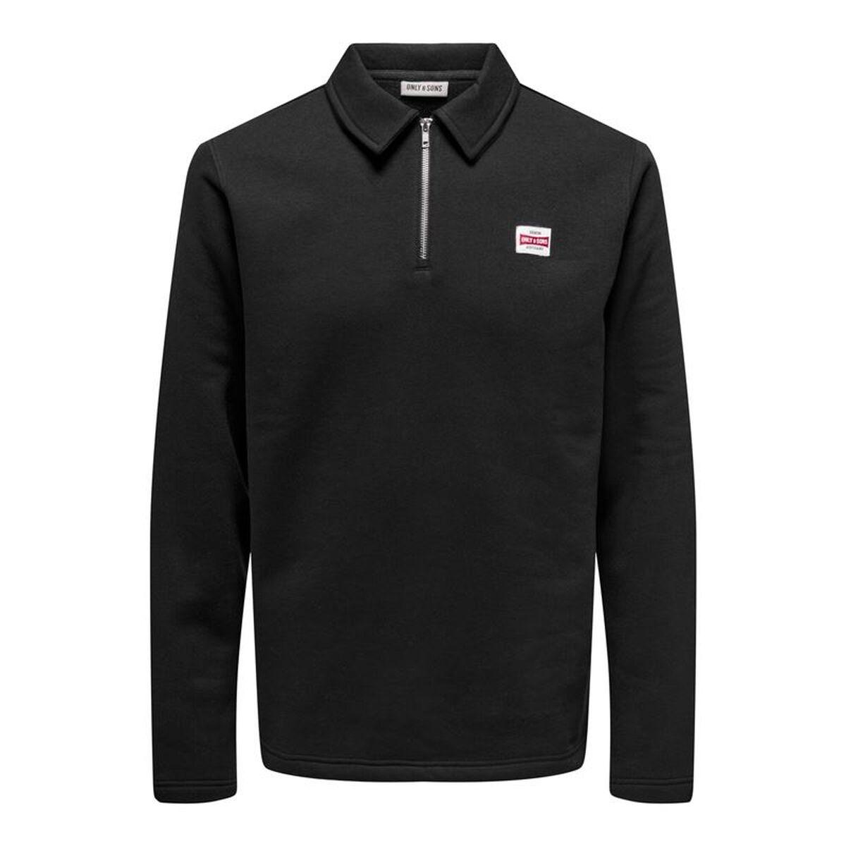 Sudadera sin Capucha Hombre Only & Sons Onsdawson Reg Halfzip Sweat Negro