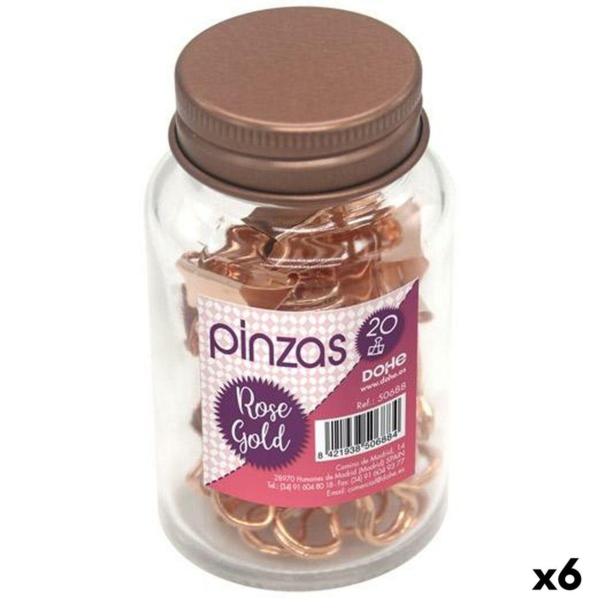 Pinzas DOHE Plateado Metal 19 mm 20 Piezas (6 Unidades)