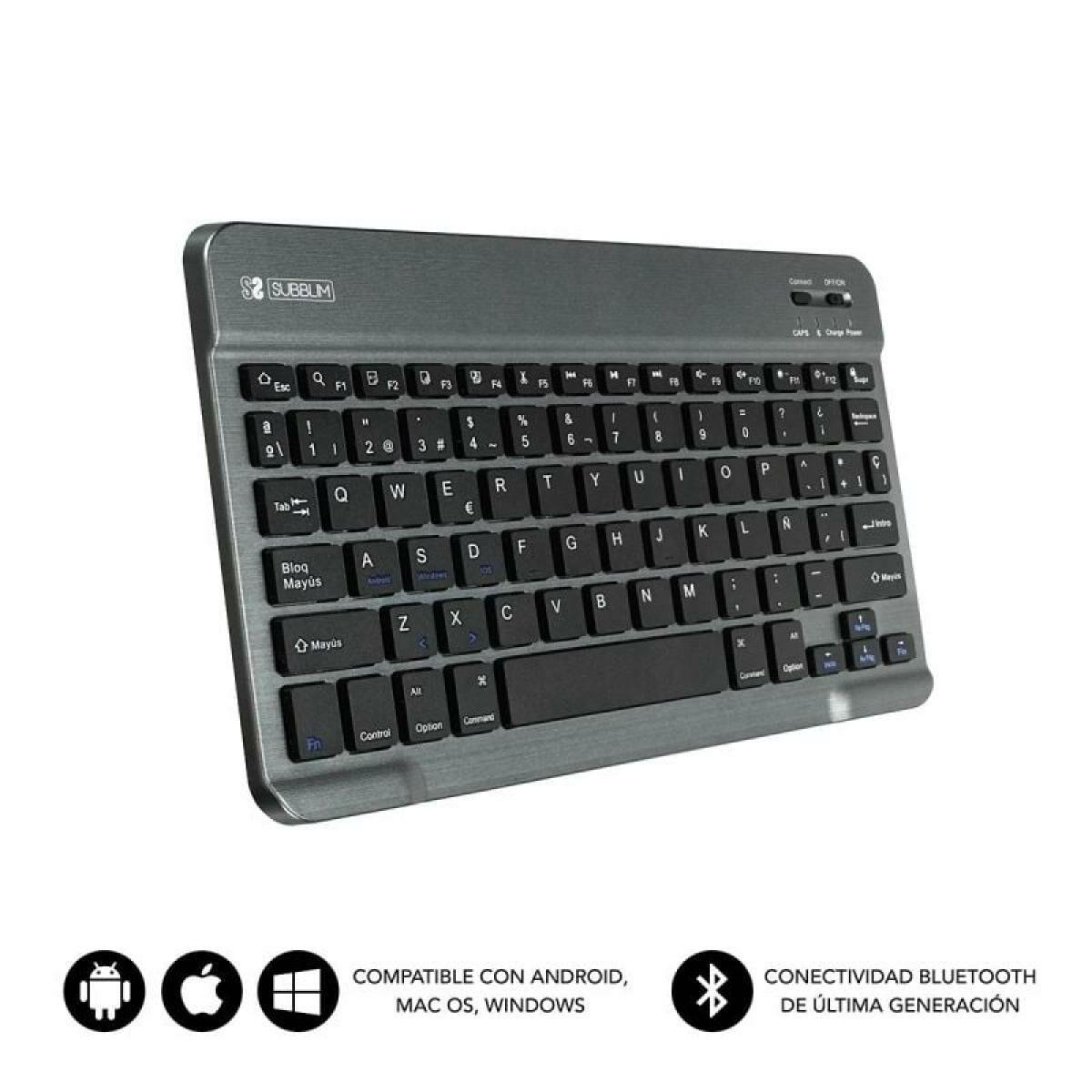 Teclado Subblim SUB-KBT-SM0002 Gris Qwerty Español