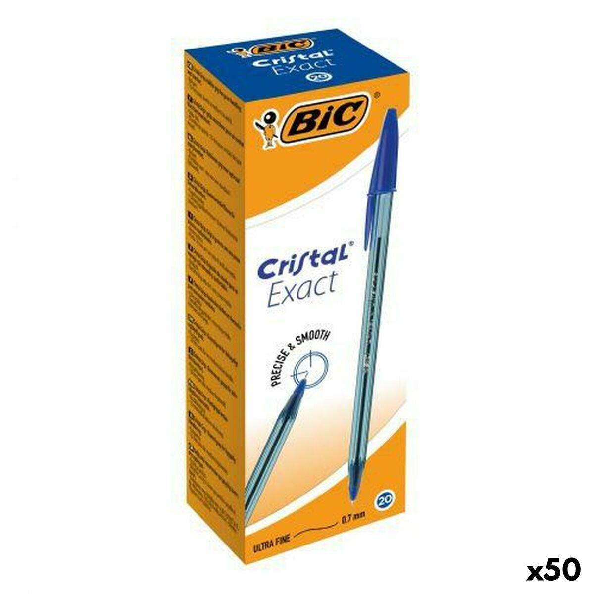 Set de Bolígrafos Bic CRISTAL EXACT Azul 0,28 mm 20 Piezas (50 Unidades)