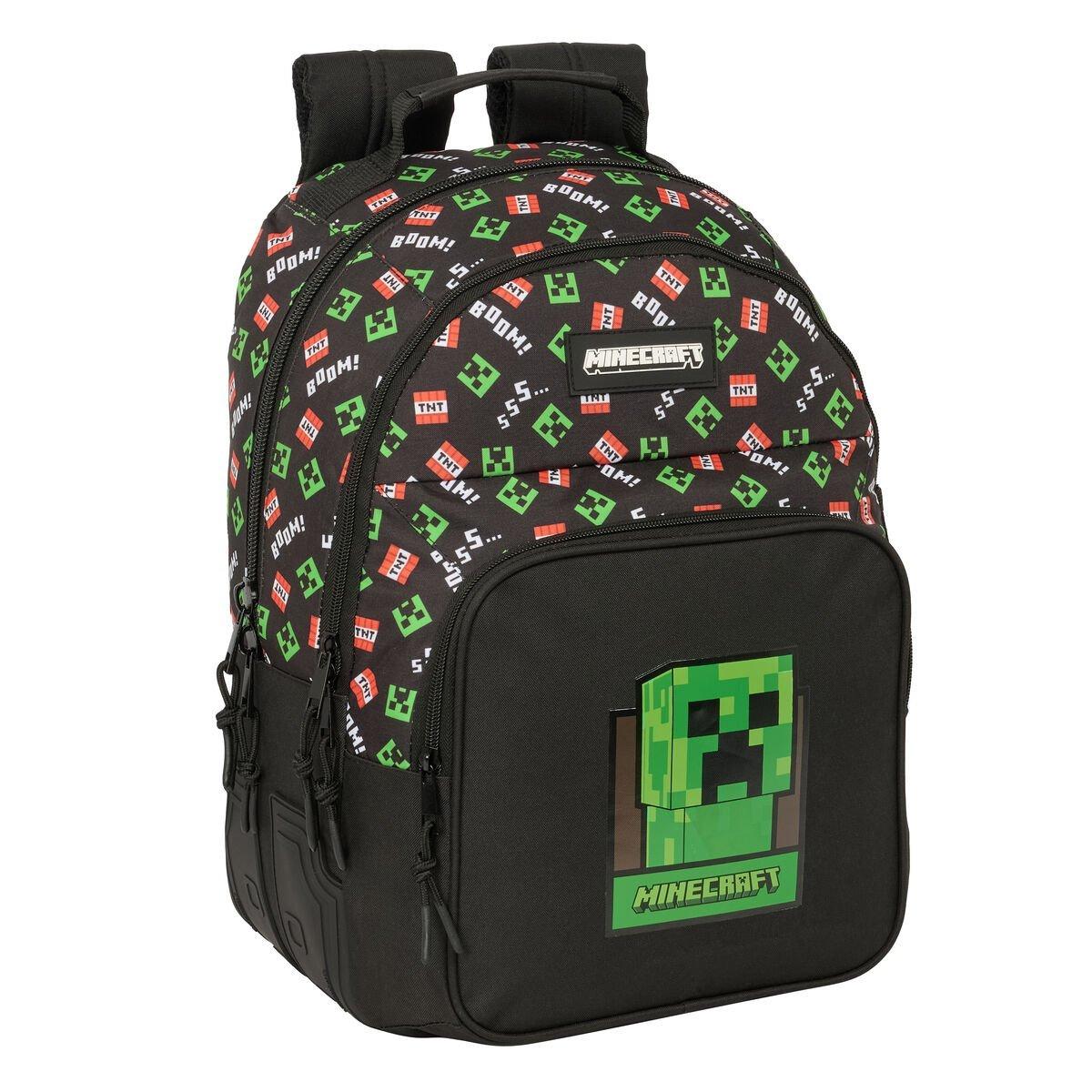 Mochila Escolar Minecraft Negro 32 x 42 x 15 cm