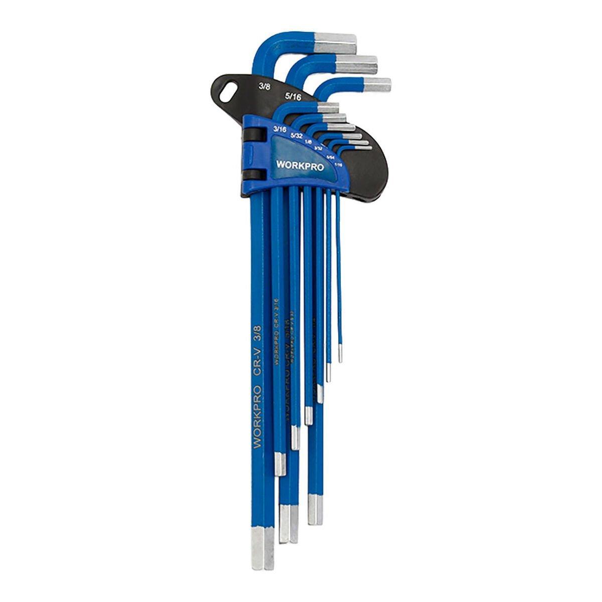 Juego de Llaves Allen Workpro 1,5, 2, 2,5, 3, 4, 5, 6, 8, 10 mm Hexagonal 9 Piezas (9 Unidades)
