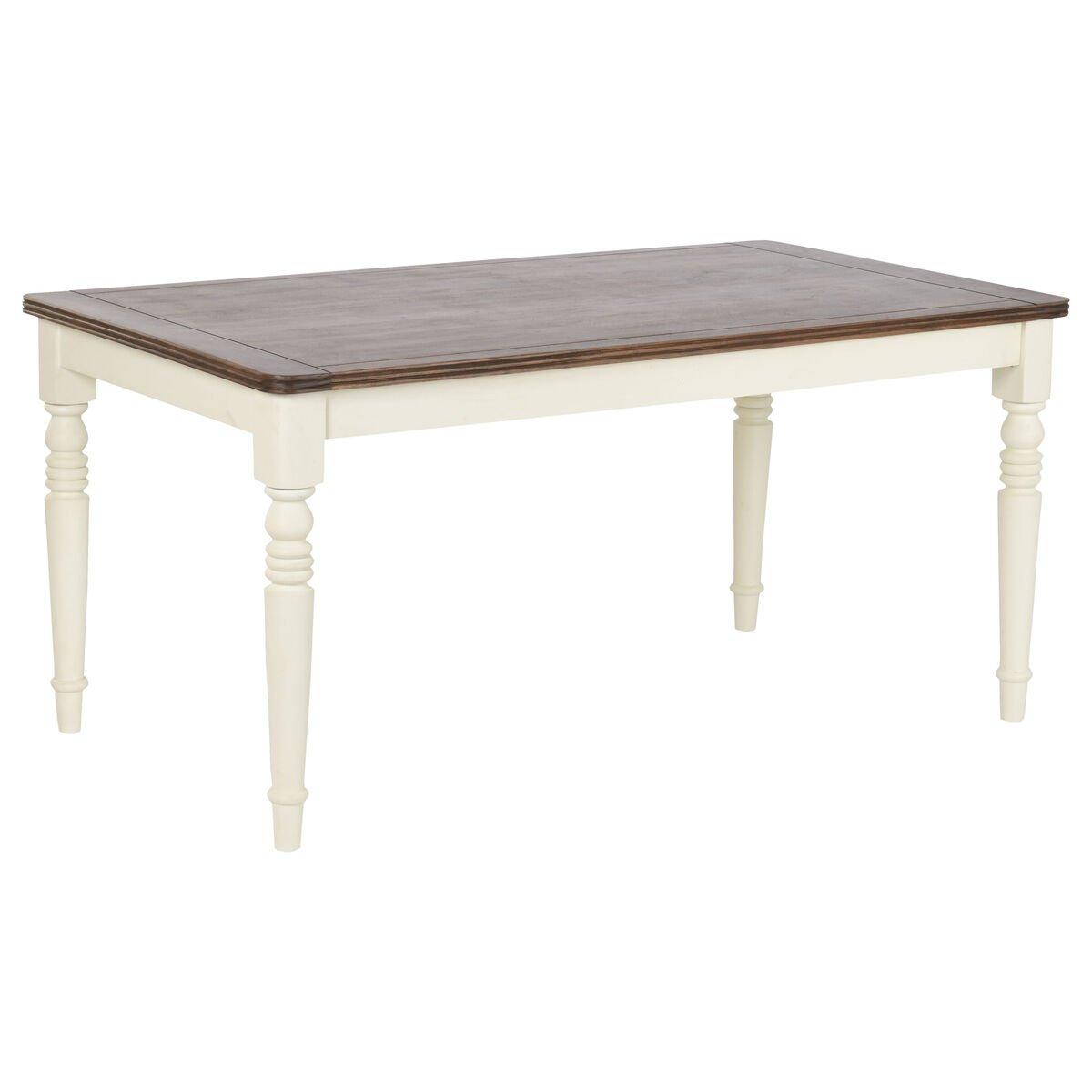 Mesa de Comedor Home ESPRIT Marrón Crema Madera de mango Madera MDF 160 x 90 x 76 cm