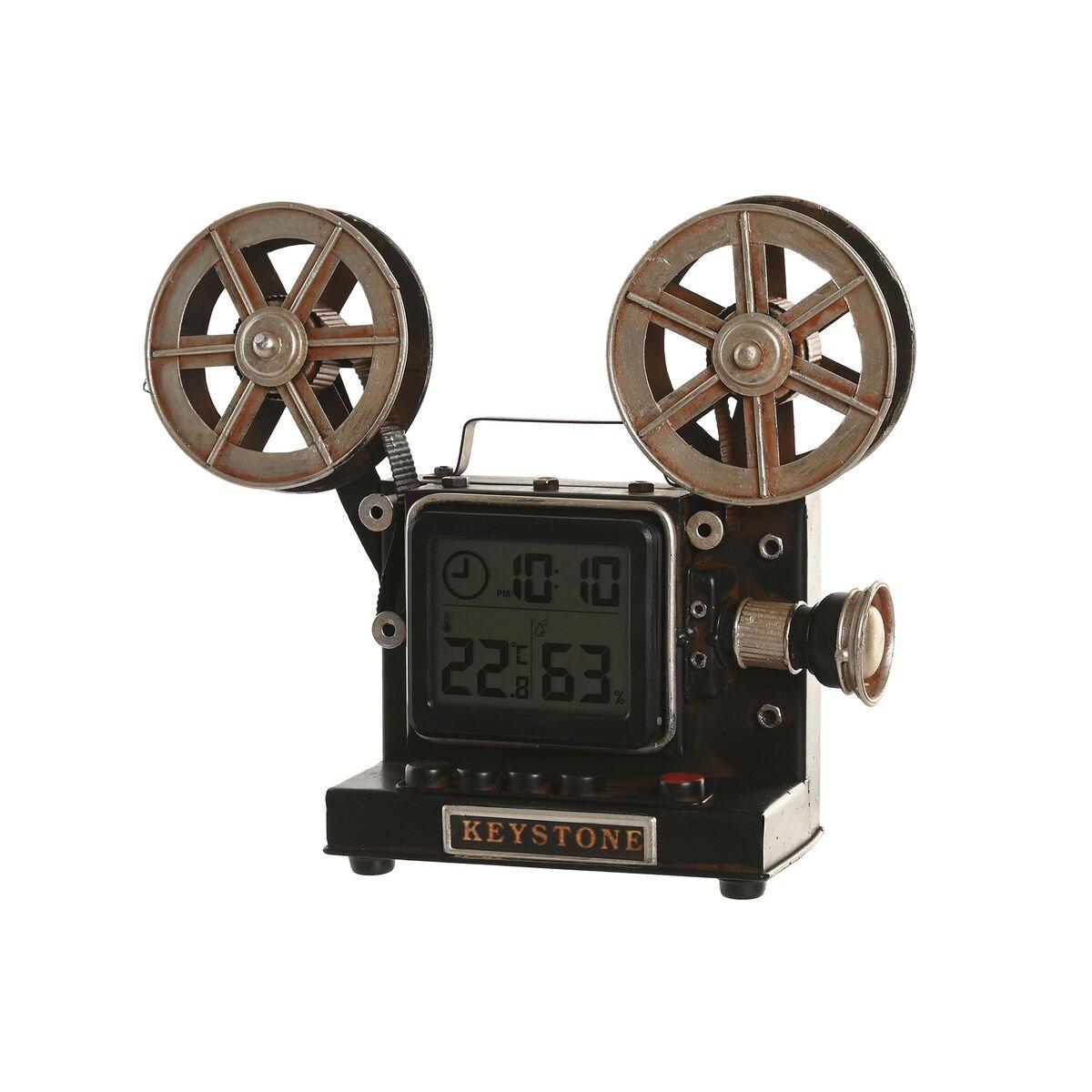 Reloj de Mesa Home ESPRIT Negro Plateado Vintage