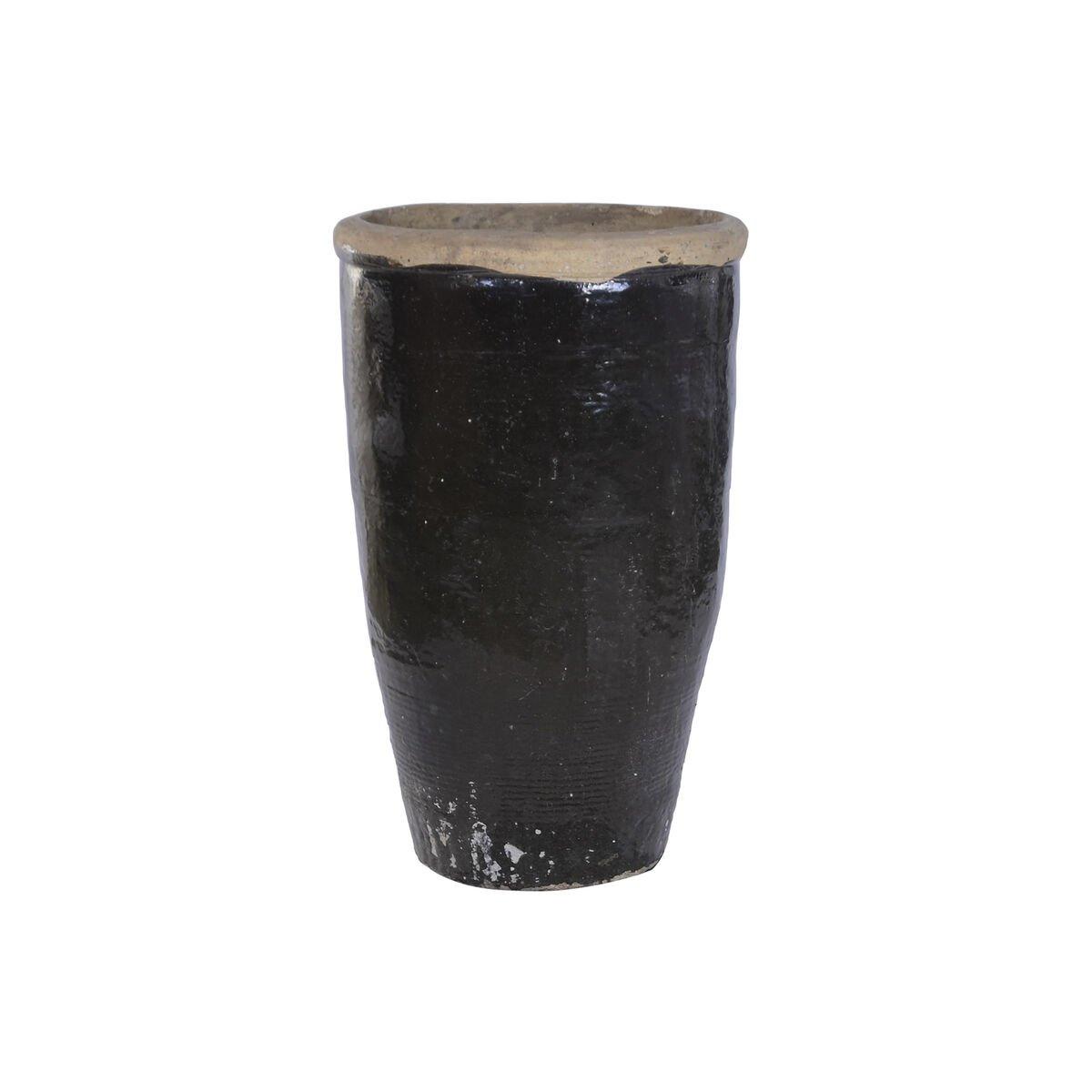Jarrón Home ESPRIT Negro Arcilla Oriental 58 X 58 X 95 CM